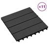 vidaXL Piastrella per Decking 11 pcs Nero 30 x 30 cm WPC