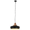 vidaXL Lampada Soffitto Industriale Nera Ferro Legno Massello 26cm E27