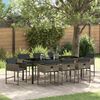 vidaXL Set da Pranzo per Giardino 9 pcs Grigio polyrattan