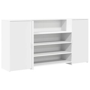 vidaXL Scrivania per Reception Bianca 200x50x103,5 cm in Legno Massello