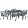 vidaXL Set da Pranzo per Giardino 7 pcs Grigio Poly Rattan