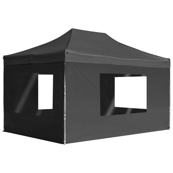 vidaXL Gazebo Pieghevole con Pareti in Alluminio 4,5x3m Antracite