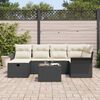 vidaXL Set Divano da Giardino 7 pcs Nero e Crema polyrattan