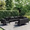 vidaXL Divani da Giardino 10 pz con Cuscini in Polyrattan Grigio Scuro