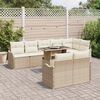 vidaXL Set Divano da Giardino con cuscino 9 pcs Beige Poly Rattan