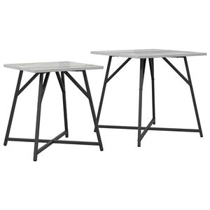 vidaXL Set tavolini 2 pcs Grigio Sonoma e Nero