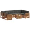 vidaXL Set divani 10 pcs Naturale e Antracite Legno di Acacia Massello