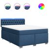 vidaXL Giroletto a Molle con Materasso Blu 140x190 cm in Tessuto