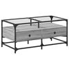 vidaXL Tavolino con Piano in Vetro Grigio Cemento 98,5x50x45cm Acciaio