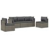 vidaXL Set Divani da Giardino 5 pz con Cuscini in Polyrattan Grigio