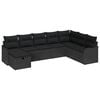 vidaXL Set Divano da Giardino 8 pz Nero polyrattan