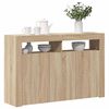vidaXL Credenza con Luci LED Rovere Sonoma 115,5x30x75 cm