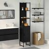 vidaXL Mobile da Bagno con lo scaffale Rovere nero 33 x 33 x 185,5 cm