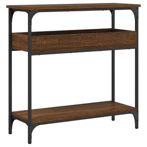 vidaXL Tavolo Consolle Ripiano Rovere Marrone 75x29x75cm Multistrato