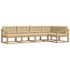 vidaXL Set di divani da esterno 4 pz Bianco e Beige Poliestere
