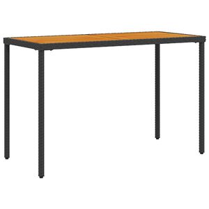 vidaXL Tavolo Giardino Piano Legno Acacia Nero 115x54x74cm Polyrattan