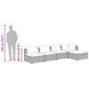 vidaXL Set Divani da Giardino 5 pz con Cuscini in Polyrattan Nero