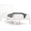 vidaXL Giroletto in Legno Massello Bianco 75x190 cm Small Single