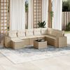 vidaXL Set Divano da Giardino 9 pz con Cuscini Beige in Polyrattan