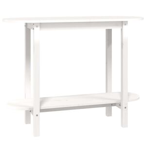 vidaXL Tavolo Consolle Bianco 110x40x80 cm in Legno Massello di Pino
