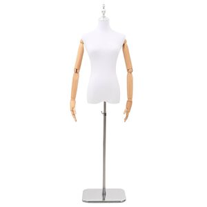 vidaXL Manichino Regolabile 165-213 cm con Base Femmina PP Bianco
