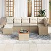 vidaXL Set Divano da Giardino 8 pcs Beige Poly Rattan