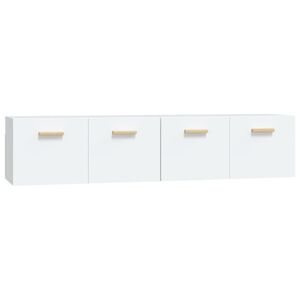 vidaXL Mobili Parete 2 pz Bianco 80x35x36,5cm Legno Multistrato