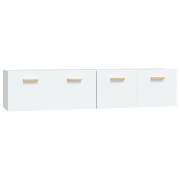 vidaXL Mobili Parete 2 pz Bianco 80x35x36,5cm Legno Multistrato