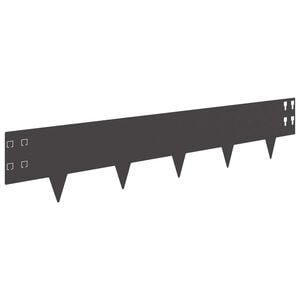 vidaXL Bordura per Prato 20 pcs 100 x 20 cm Acciaio Nero