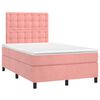 vidaXL Giroletto a Molle con Materasso Rosa 120x190 cm in Velluto