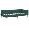 vidaXL Cornice del letto ad angolo Verde Scuro 100 x 200 cm Tessuto