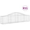 vidaXL Cesti Gabbioni ad Arco 11 pz 200x30x40/60 cm Ferro Zincato