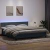 vidaXL Letto a Molle con Materasso e LED Grigio Scuro 180x220 cm Velluto