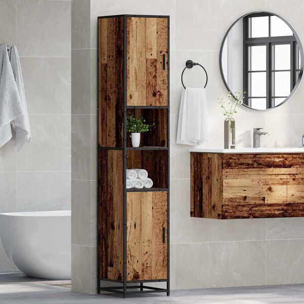 vidaXL Set di mobili per il bagno Legno vecchio 35 x 37,5 x 188,5 cm