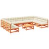 vidaXL Set Divani Giardino 10pz con Cuscini Marrone Cera Massello Pino
