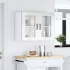 vidaXL Pensile da Cucina con Porta in Vetro Kalmar Bianco Lucido