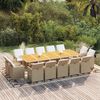 vidaXL Set da Pranzo da Giardino 15 pz con Cuscini in Polyrattan Beige