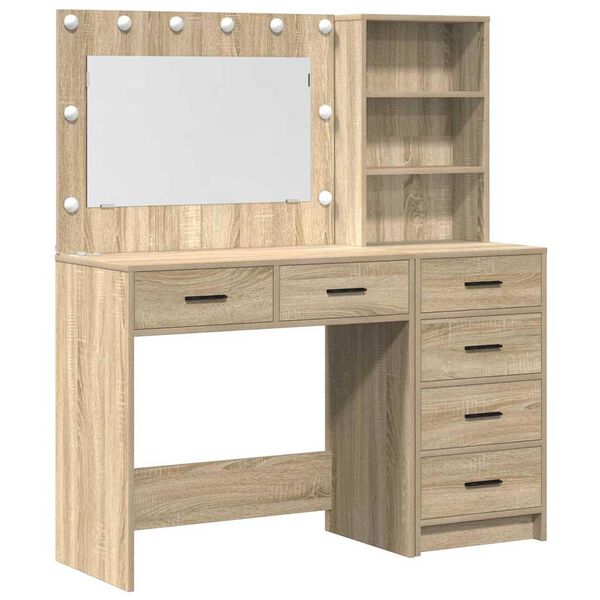 vidaXL Tavolo da Trucco Marrone 78.5 x 41 x 135 cm Legno multistrato