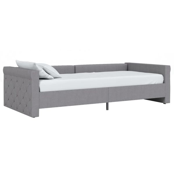vidaXL Dormeuse con Materasso e USB Grigio Chiaro in Tessuto 90x200 cm