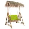 vidaXL Dondolo da Giardino 2 Posti Cuscini Foglie di Palma 202cm Bamb&ugrave;