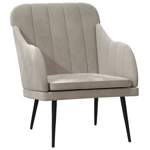 vidaXL Poltrona Grigio Chiaro 63x76x80 cm Velluto
