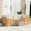 vidaXL Set Divani da Giardino 7 pz con Cuscini Beige in Polyrattan