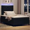 vidaXL Letto a molle con materasso con led Nero 120 x 190 cm Tessuto