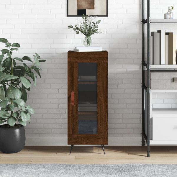 vidaXL Credenza Rovere Marrone 34,5x34x90 cm in Legno Multistrato