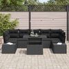 vidaXL Set di divani con cuscino 8 pcs Nero polyrattan