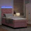 vidaXL Letto a Sorgente LED con materasso Rosa 90 x 190 cm Velluto