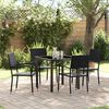 vidaXL Set da Pranzo per Giardino con cuscino 5 pcs Nero polyrattan