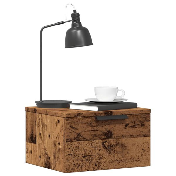 vidaXL Comodini a Muro 2 pz Legno Antico 34x30x20 cm