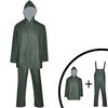 vidaXL Impermeabile Verde resistente a 2 pezzi con cappuccio Verde XL
