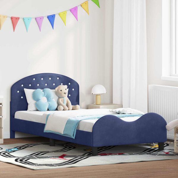 vidaXL Struttura letto bambini con testata Blu Polizia 90 x 200 cm